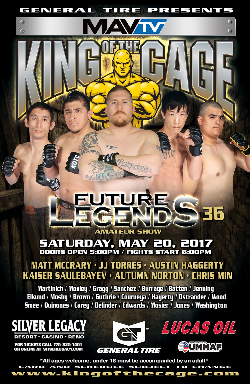 King of the Cage Returns to Silver Legacy Resort Casino Reno on