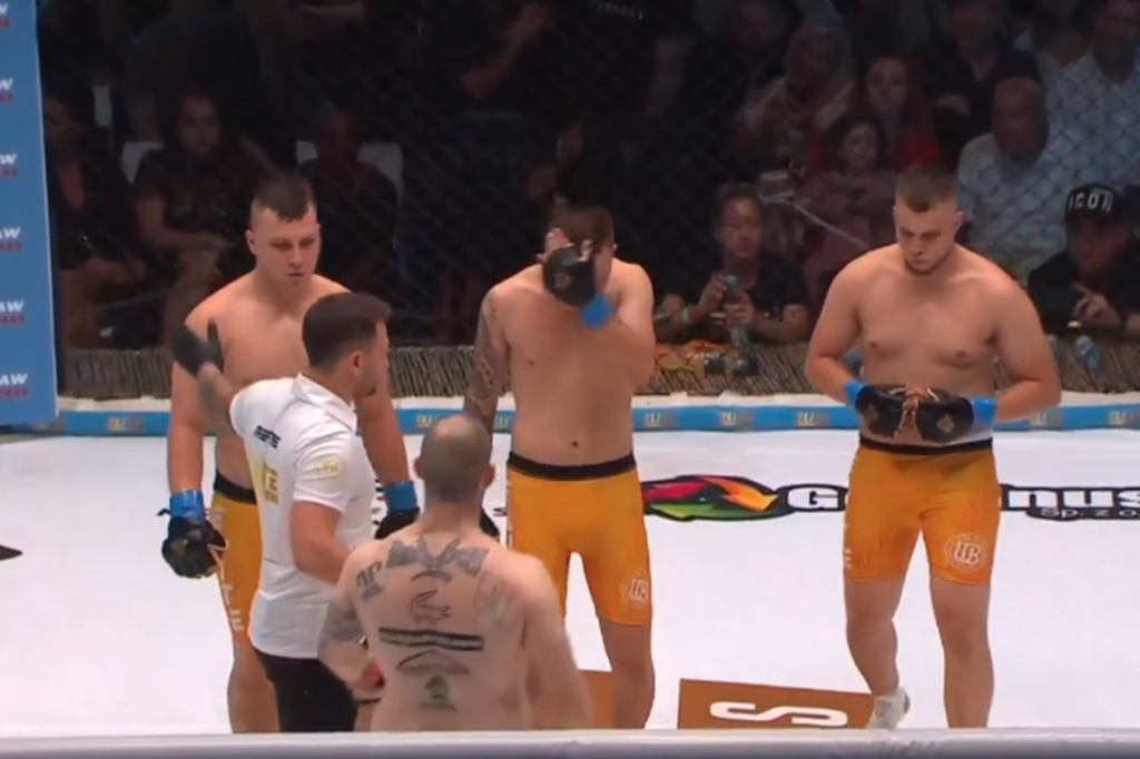 Video: Watch a ridiculous  vs  MMA fight go down in Poland