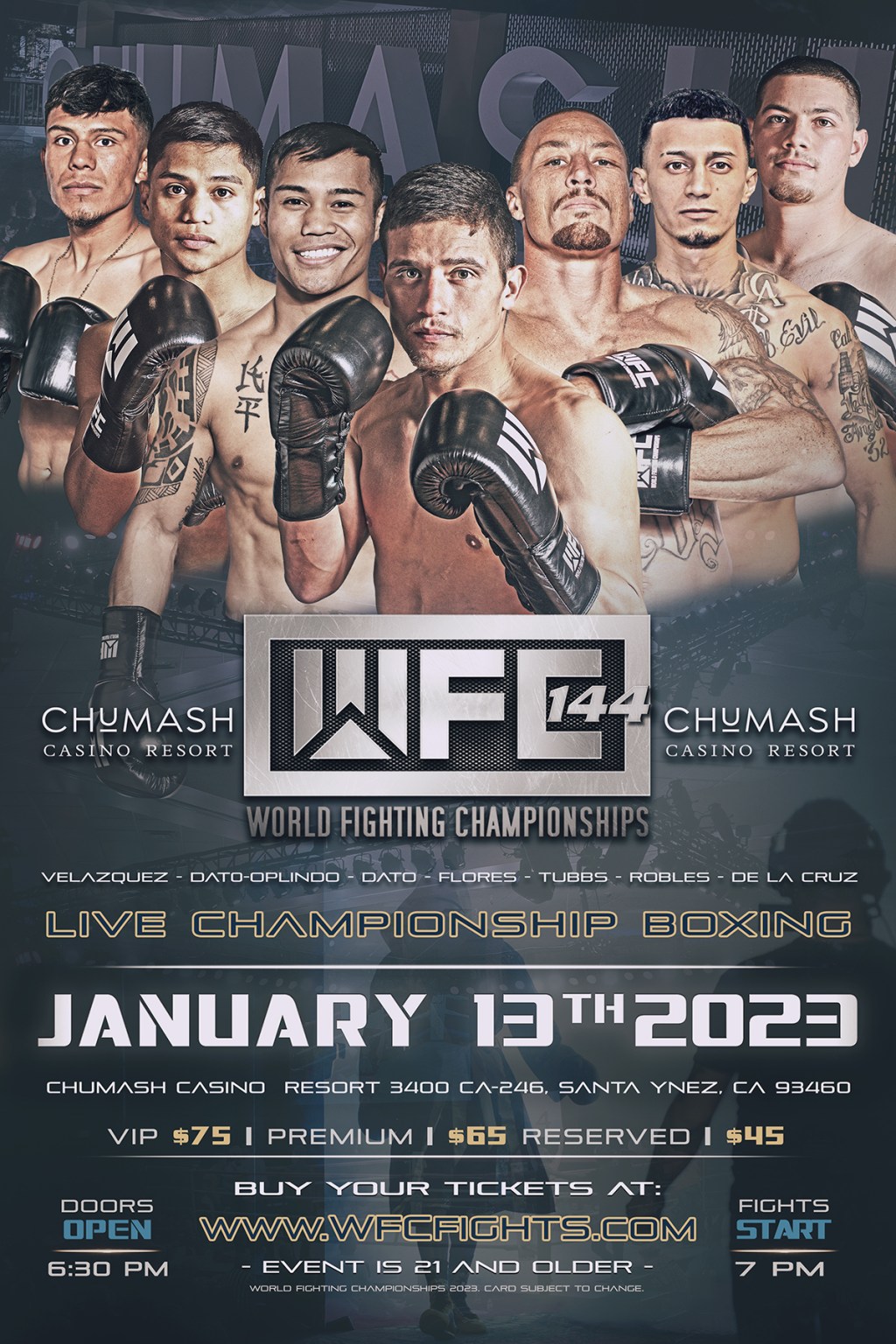 WFC  LIVE BOXING January th,  at Chumash Casino – World